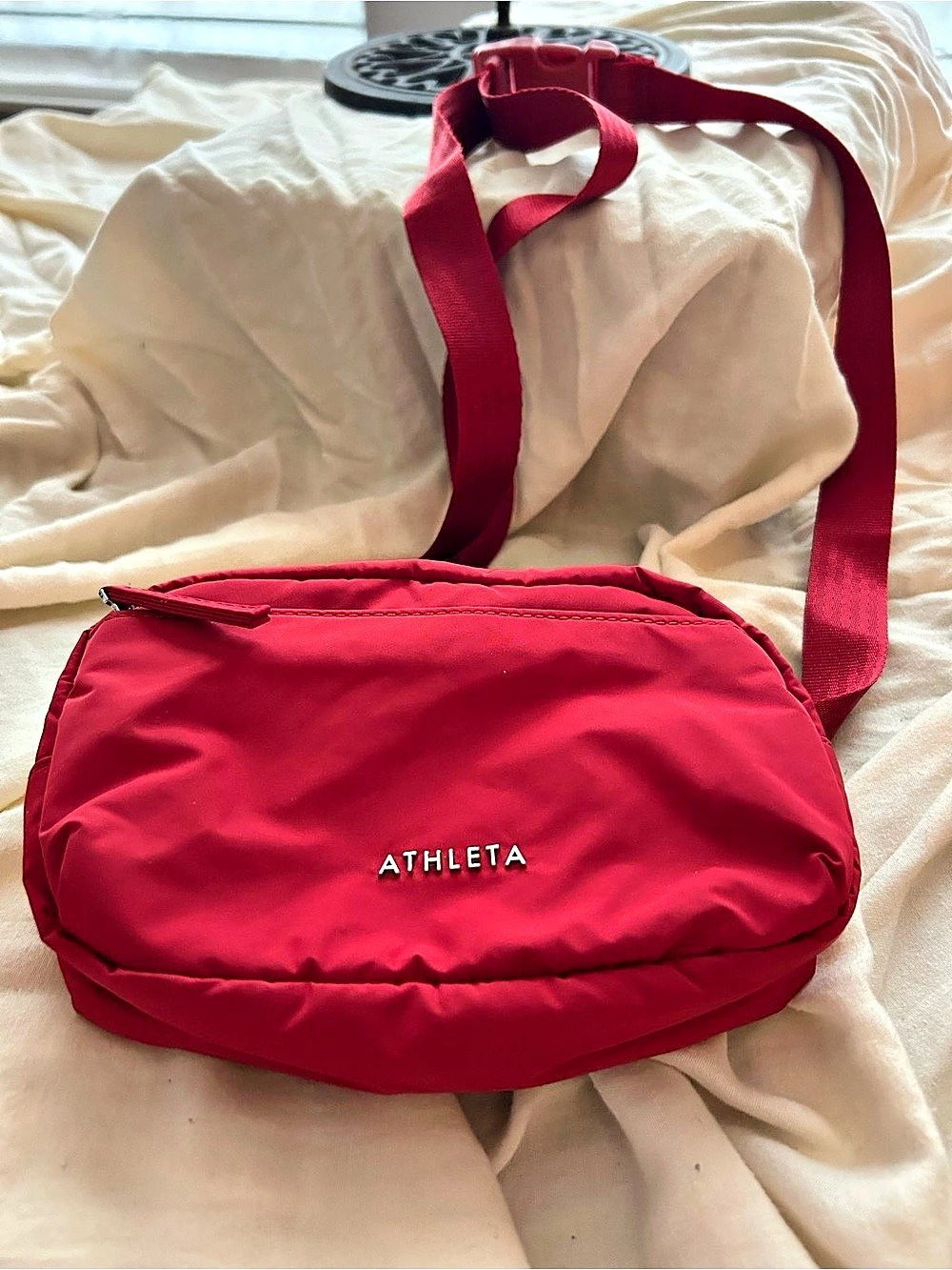 Athleta All About Large Crossbody Belt Bag Red